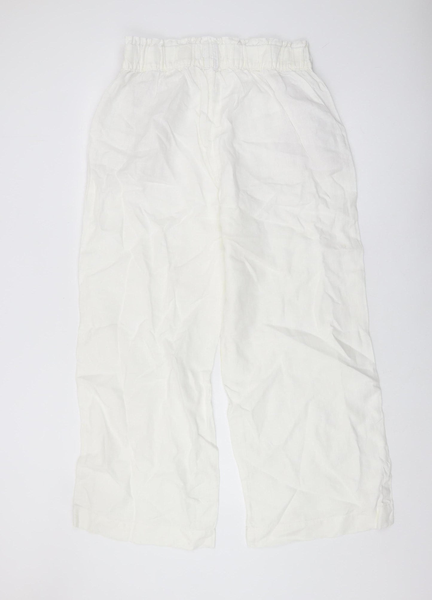 Marks and Spencer Women's White Linen Trousers Size 14