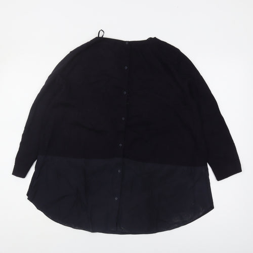 COS Women's Black Wool Jumper L Round Neck