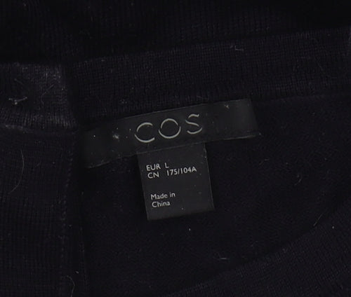 COS Women's Black Wool Jumper L Round Neck