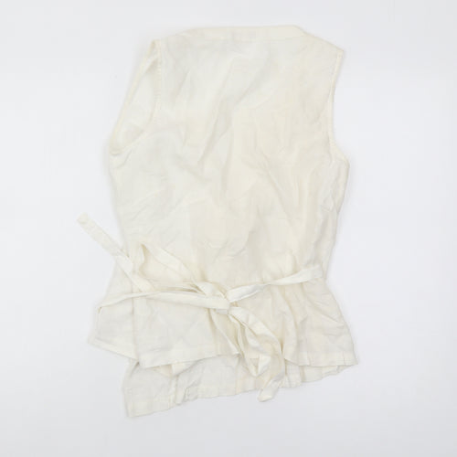 Jackpot Women's White Wrap Top, Size 2, Sleeveless