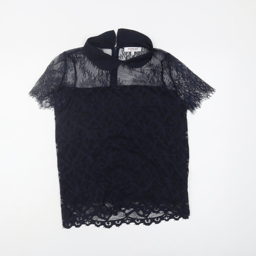 Morgan Women's Black Medium Collared Lace Blouse