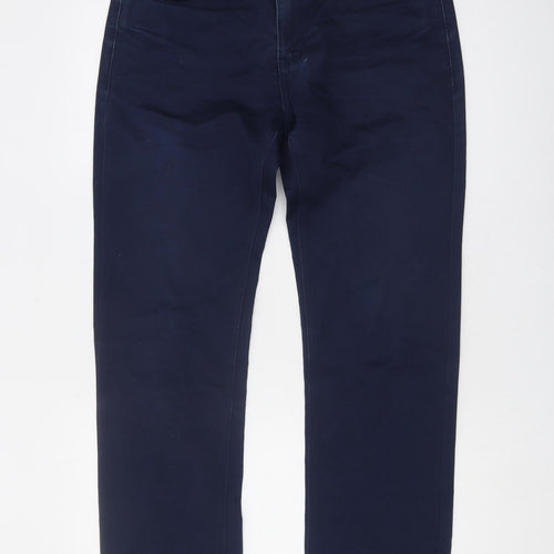 Feralli Men's Blue Regular Fit Cotton Trousers