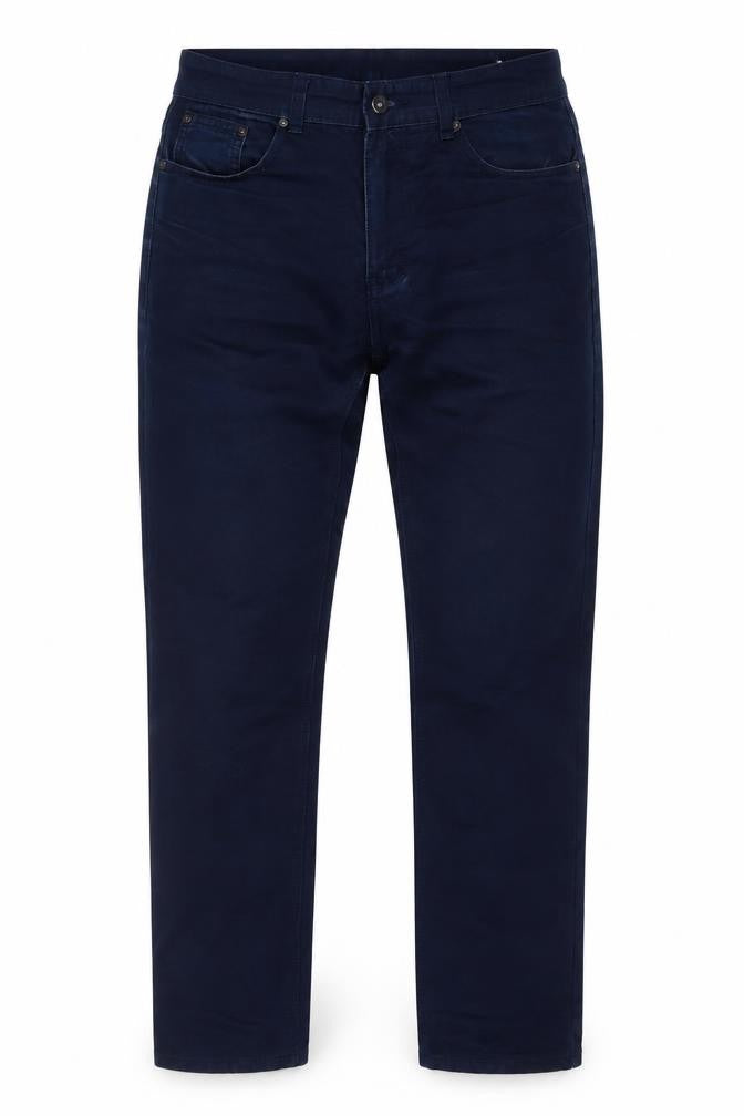 Front view of Feralli Men's Blue Regular Fit Cotton Trousers