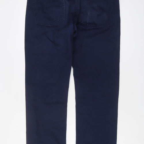 Feralli Men's Blue Regular Fit Cotton Trousers
