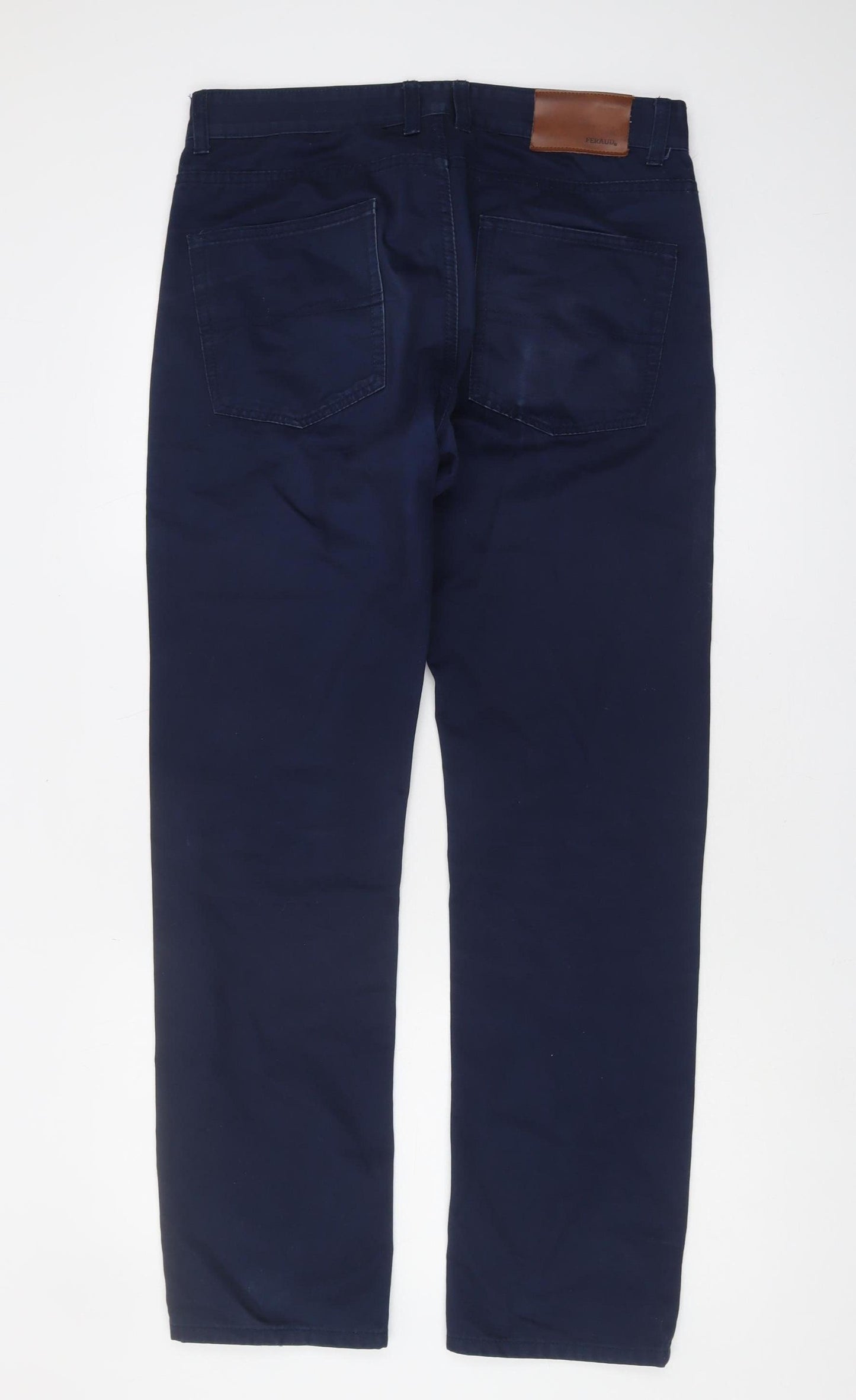 Feralli Men's Blue Regular Fit Cotton Trousers