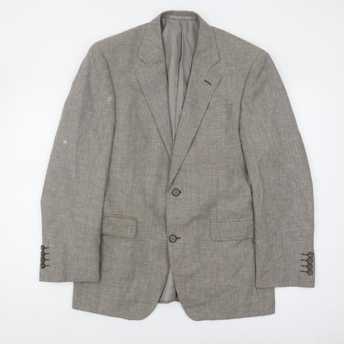 Marks and Spencer Men's Brown Check Blazer 38S