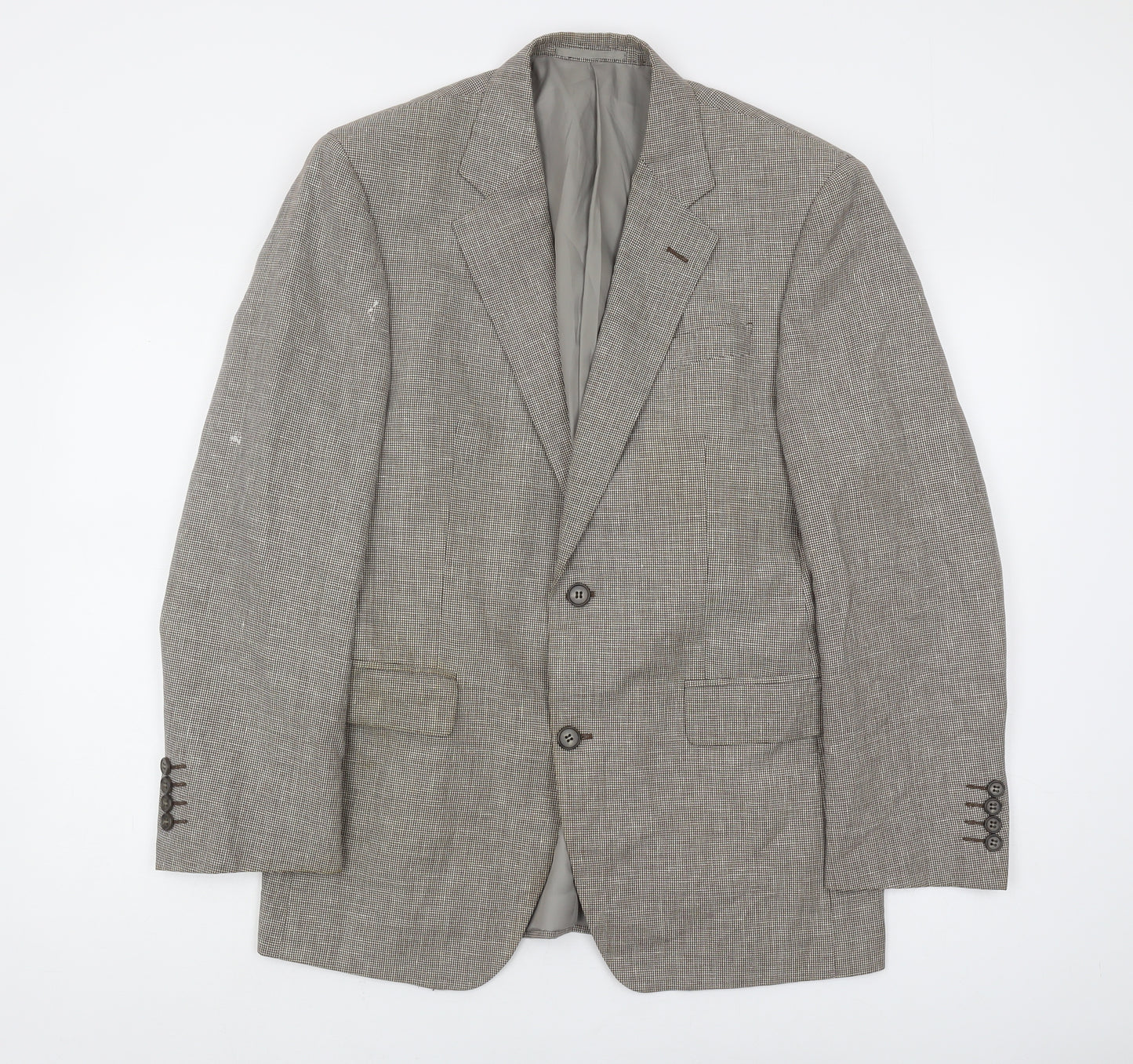 Marks and Spencer Men's Brown Check Blazer 38S