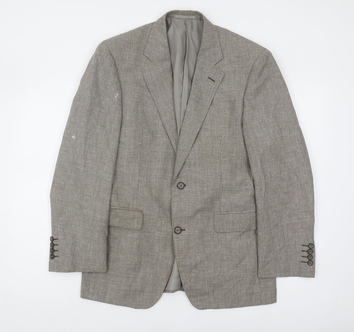 Marks and Spencer Men's Brown Check Blazer 38S