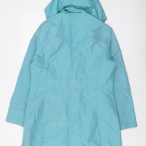 Marks and Spencer Women's Blue Hooded Coat Size 12