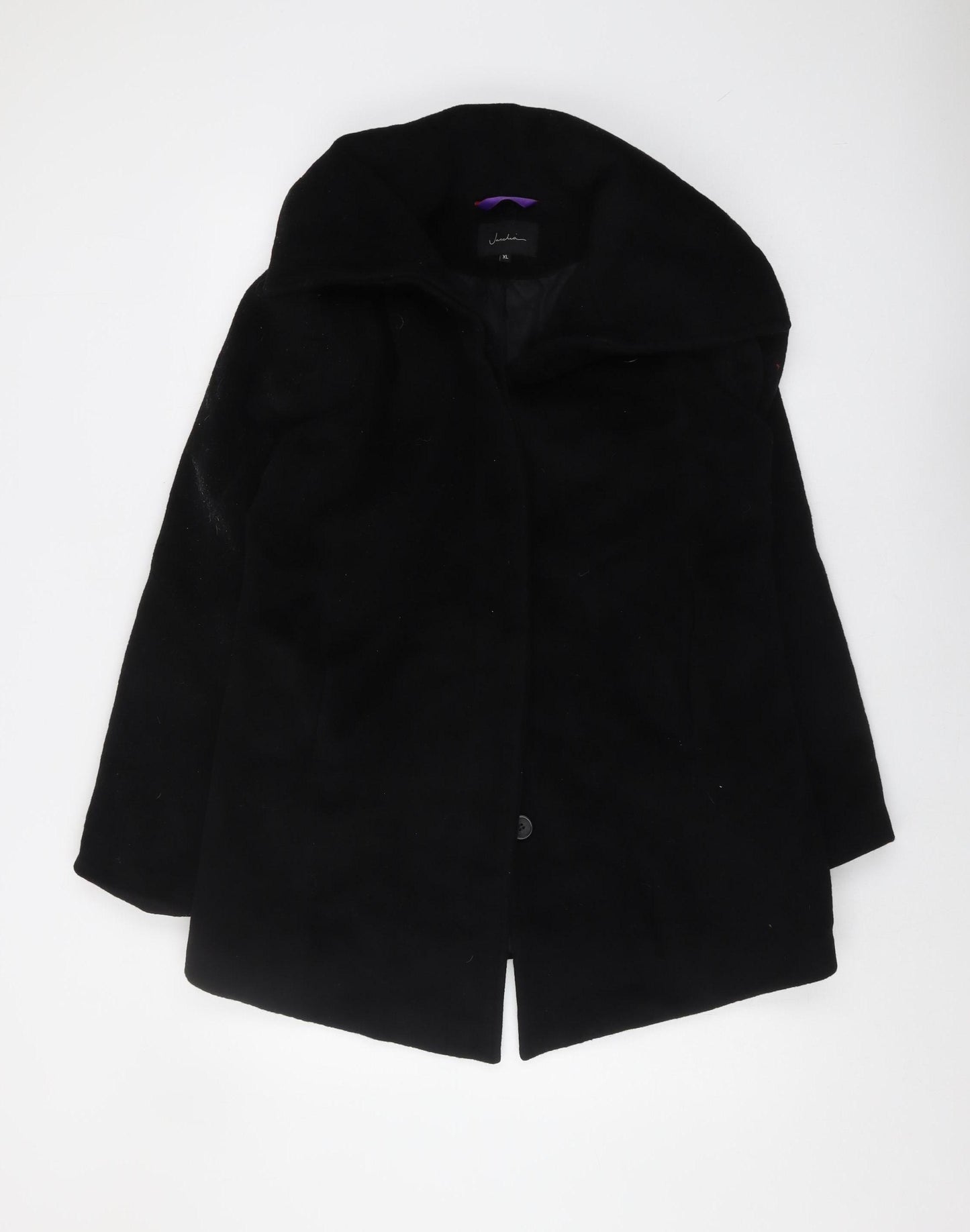 Jaschia Women's Black Wool Overcoat XL