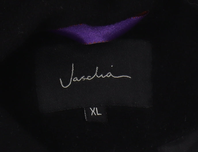 Jaschia Women's Black Wool Overcoat XL