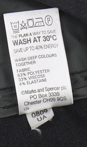 Marks and Spencer Women's Black Straight Trousers UK 16