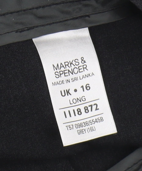 Marks and Spencer Women's Black Straight Trousers UK 16