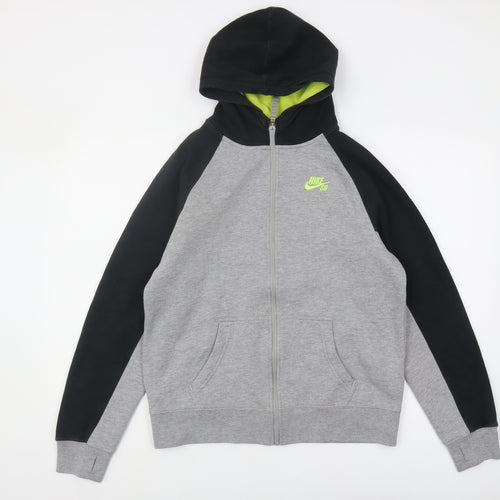 Nike Boys Grey XL Full Zip Hoodie with Logo
