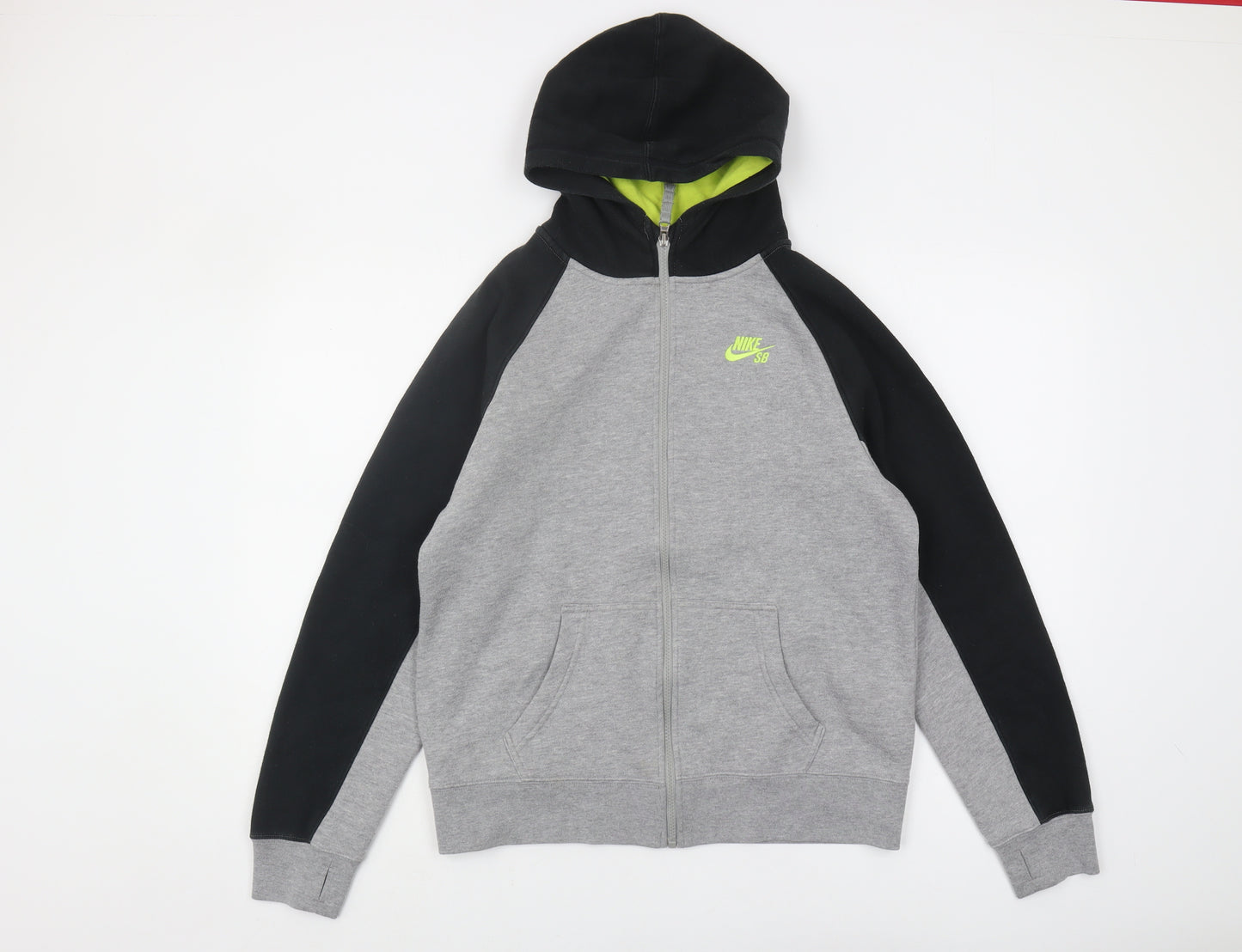 Nike Boys Grey XL Full Zip Hoodie with Logo