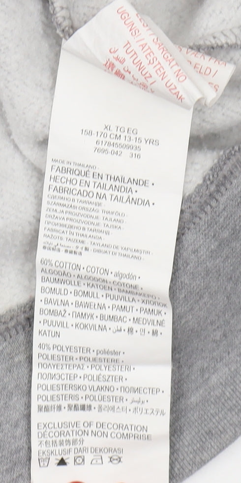 Nike Boys Grey XL Full Zip Hoodie with Logo