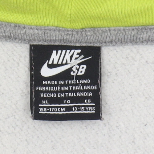 Nike Boys Grey XL Full Zip Hoodie with Logo