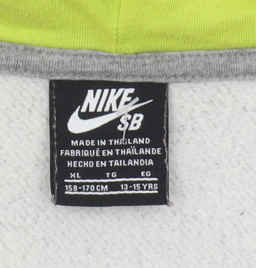 Nike Boys Grey XL Full Zip Hoodie with Logo