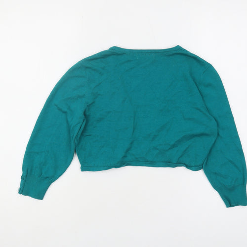 Monsoon Women's Green Shrug Jumper - Small, Casual, Button Accent