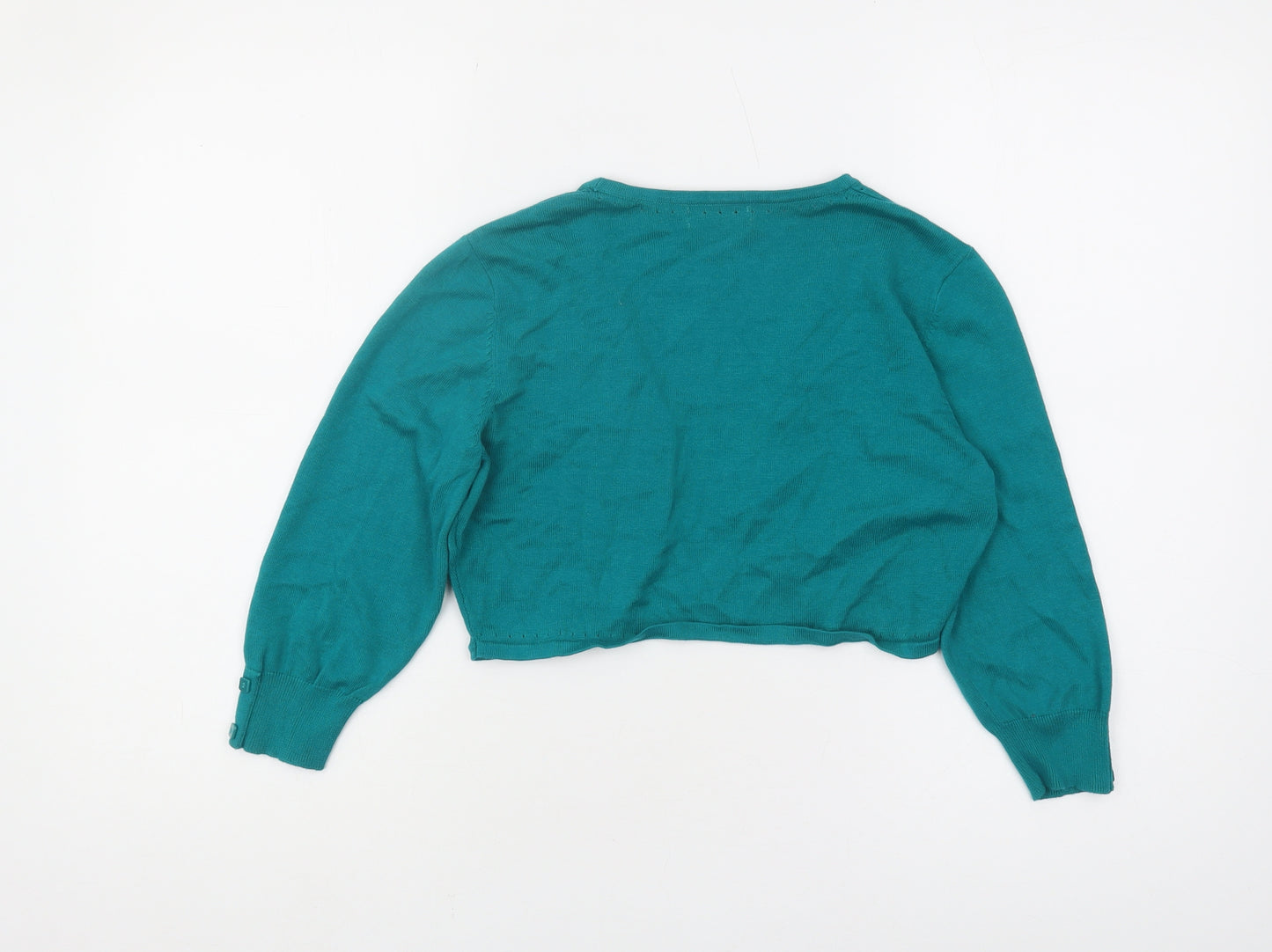 Monsoon Women's Green Shrug Jumper - Small, Casual, Button Accent