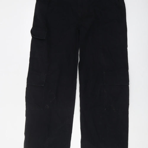 ASOS DESIGN Women's Black Cargo Trousers Size 10