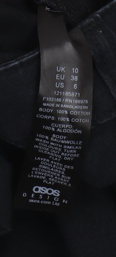 ASOS DESIGN Women's Black Cargo Trousers Size 10