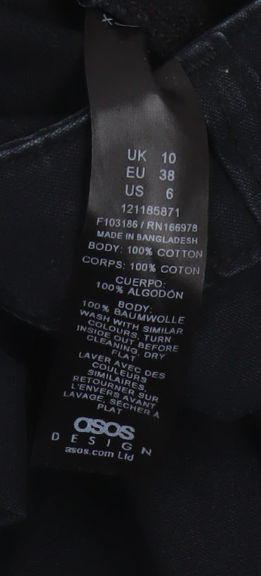 ASOS DESIGN Women's Black Cargo Trousers Size 10