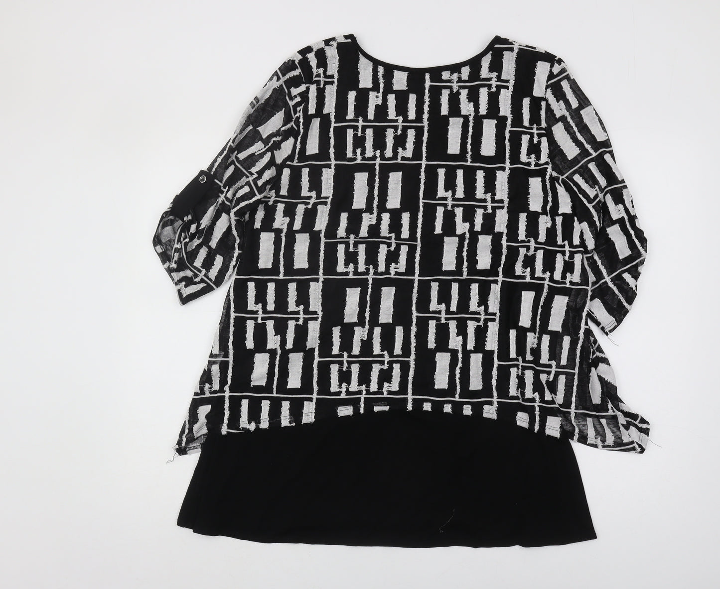 Saloos Women's Black Geometric Top, Size 18