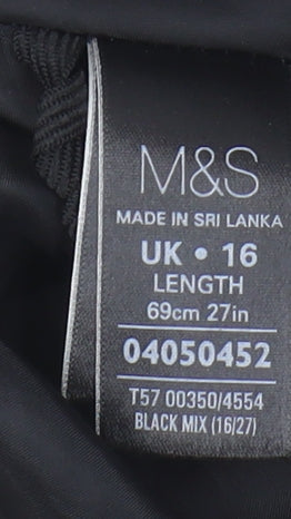 Marks and Spencer Women's Black Midi A-Line Skirt Size 16