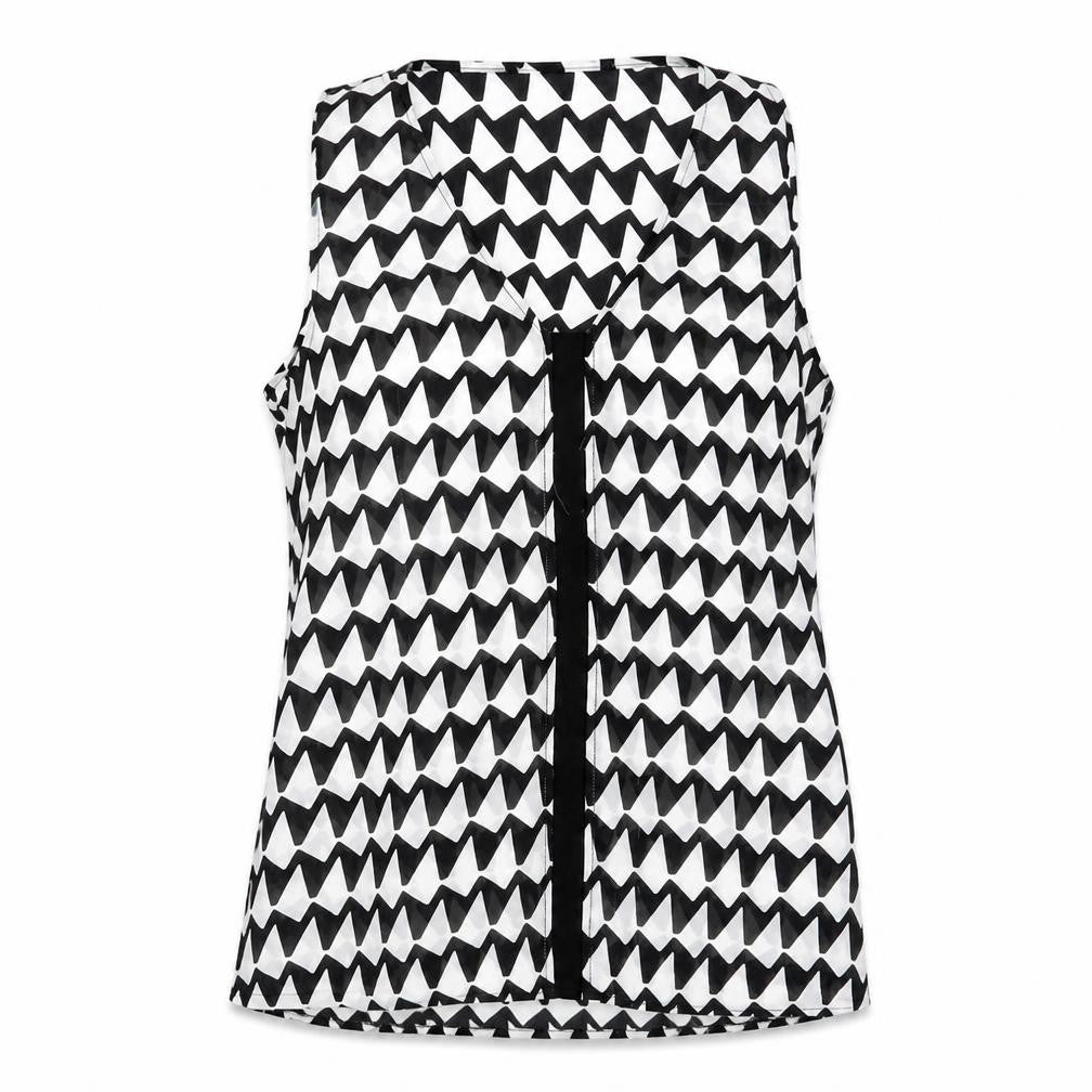 Banana Republic Women's Black Geometric Tank Top L