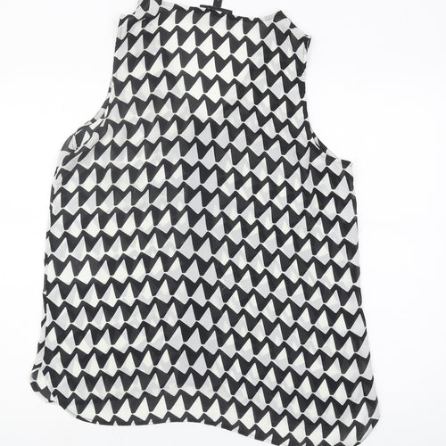 Banana Republic Women's Black Geometric Tank Top L