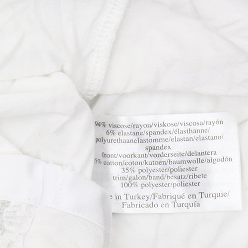 Laura Ashley Women’s White Lace T-Shirt, Size 8