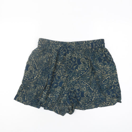 Fat Face Women's Blue Floral Viscose Shorts Size 12