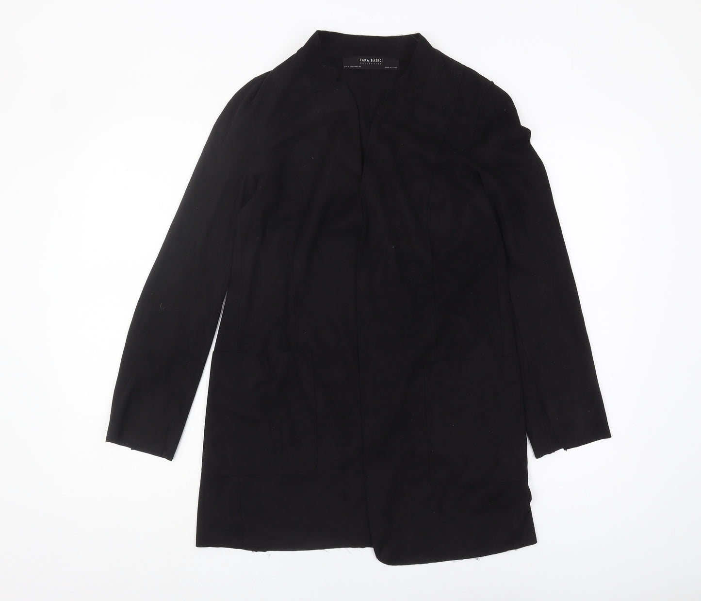 Zara Basic Women's Black Long Coat - Size M