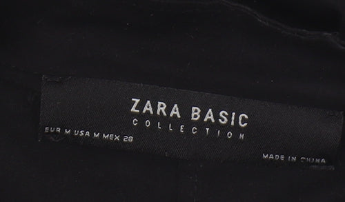 Zara Basic Women's Black Long Coat - Size M
