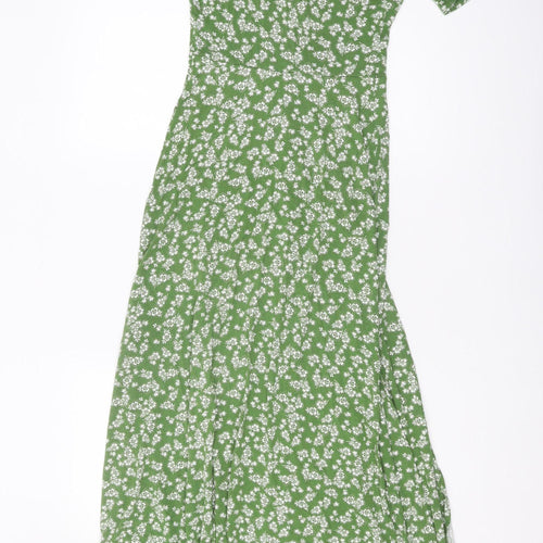 ASOS Women's Green Floral Maxi Dress Size 8