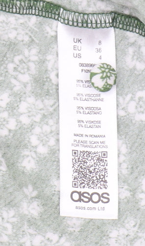 ASOS Women's Green Floral Maxi Dress Size 8