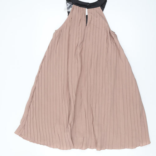 ICHI Women's Beige Sleeveless Dress, XS Size