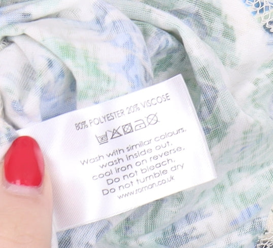 Roman Women's Multicoloured Blouse, Size 10, Casual V-Neck