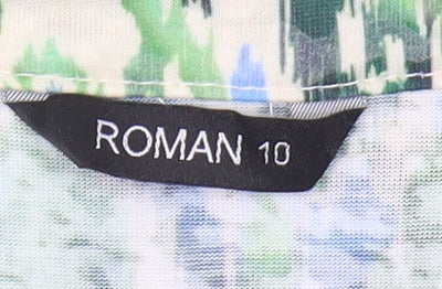 Roman Women's Multicoloured Blouse, Size 10, Casual V-Neck