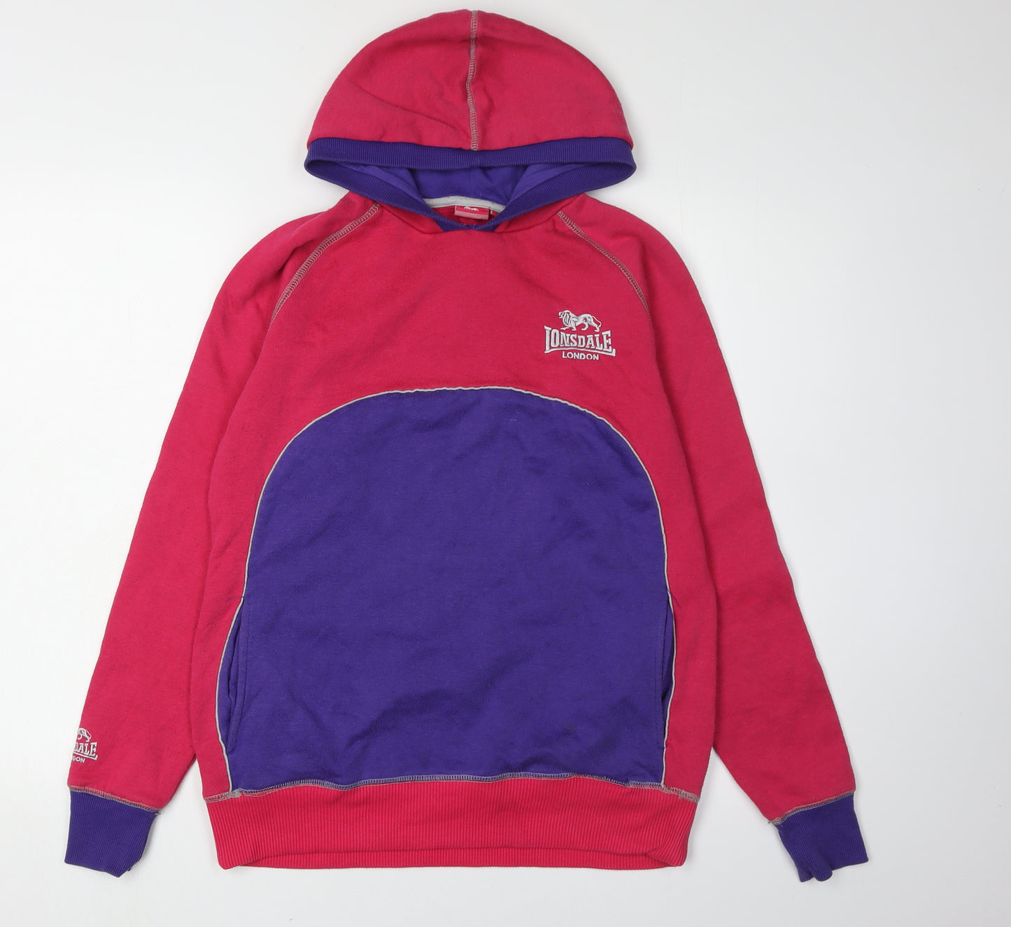 Lonsdale Unisex Multicoloured Pullover Hoodie Size 12
