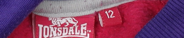 Lonsdale Unisex Multicoloured Pullover Hoodie Size 12