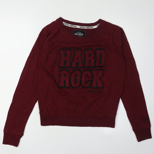 Hard Rock Cafe Women's Red Pullover Sweatshirt S