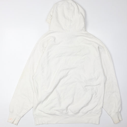 Champion Men's White Pullover Hoodie, Logo Accent
