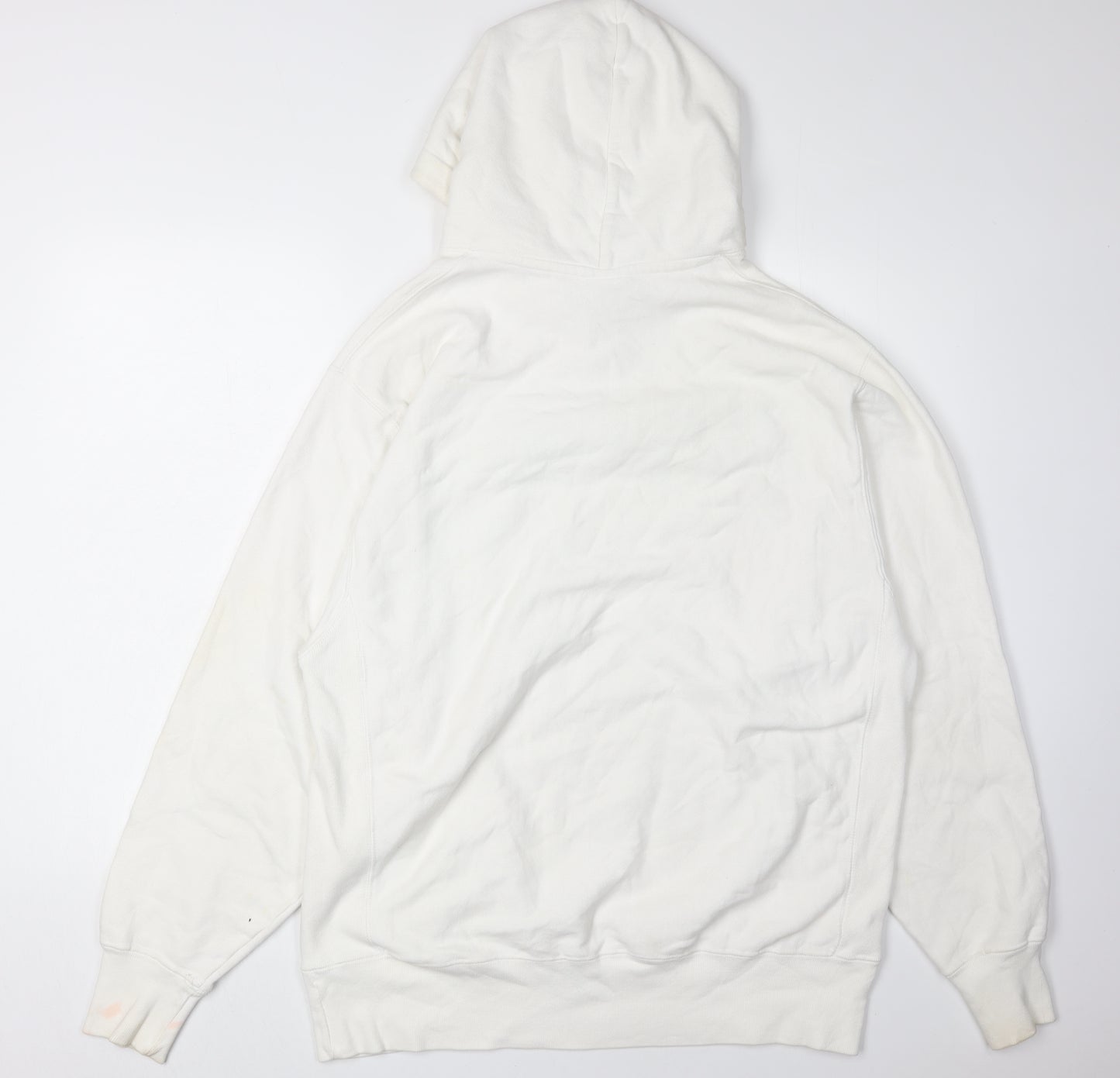 Champion Men's White Pullover Hoodie, Logo Accent