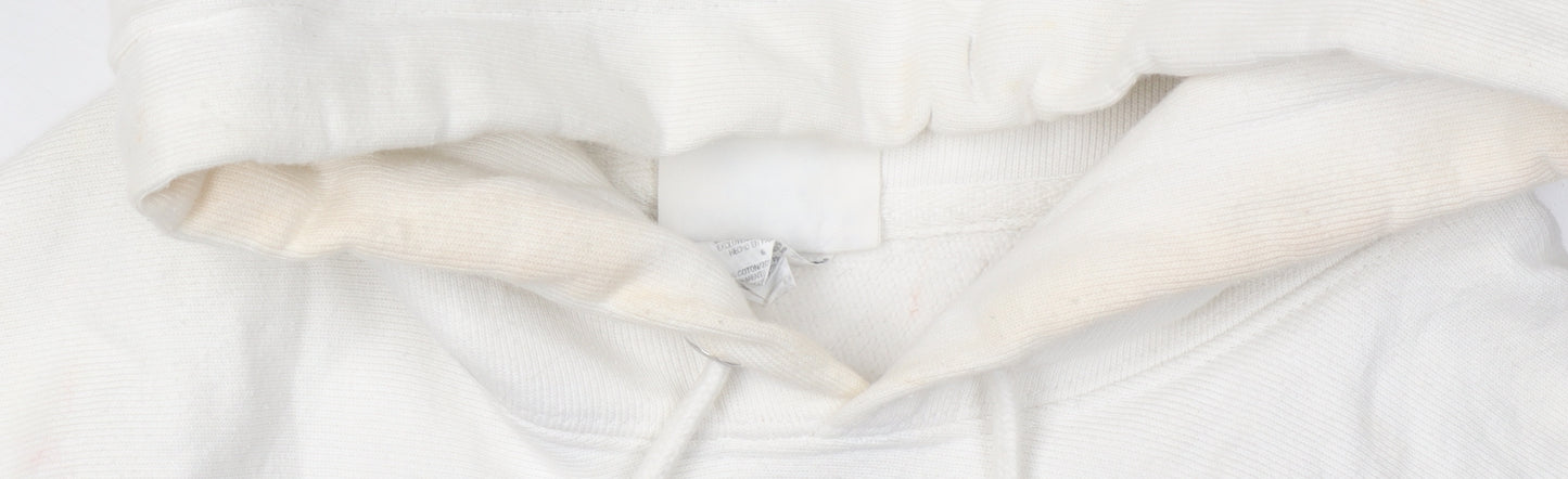 Champion Men's White Pullover Hoodie, Logo Accent