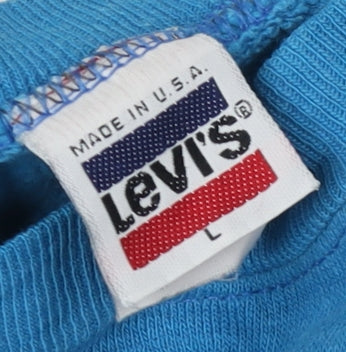 Levi's Unisex Blue Pullover Sweatshirt Large Vintage
