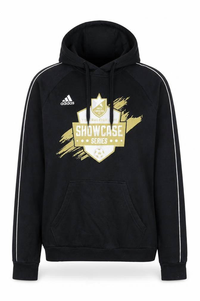 Front view of Adidas unisex black pullover hoodie m