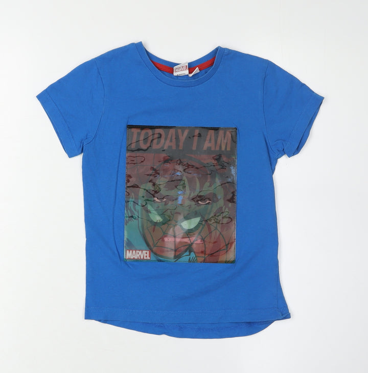 Marvel Boys Blue T-Shirt 5-6 Years Graphic Print Superhero