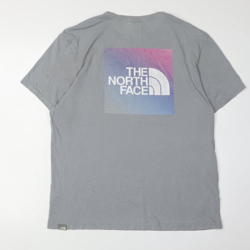 The North Face Men's Grey Cotton Logo T-Shirt L
